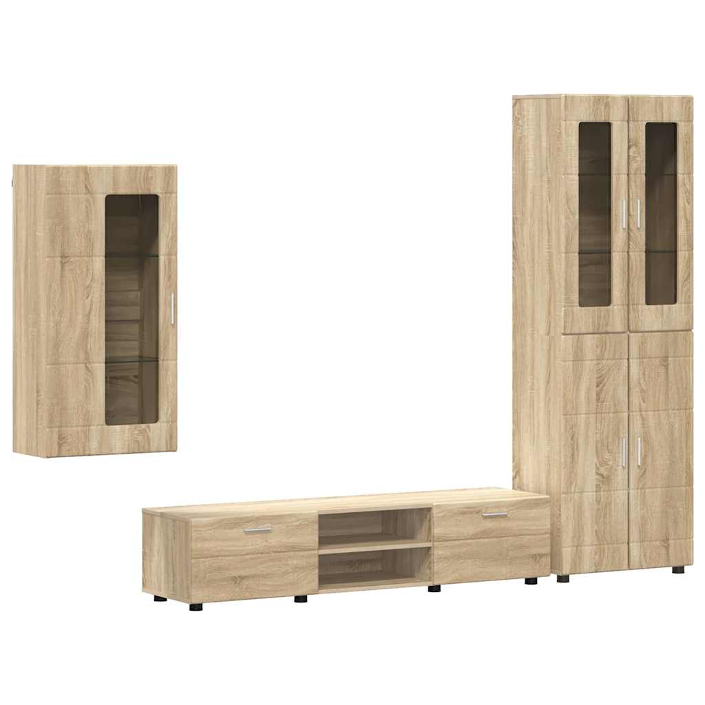 Set mobile TV con porta FLORIN Rovere Sonoma Legno multistrato