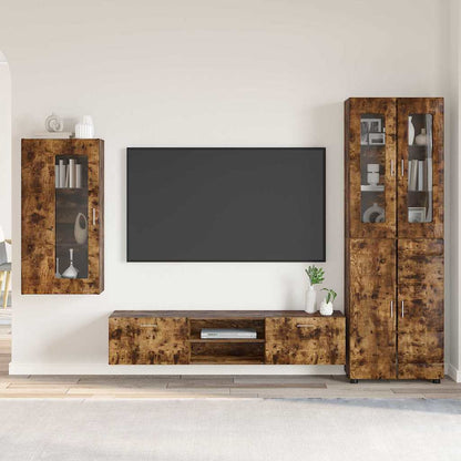 Set mobile TV con cassetto FLORIN Rovere fumÃ© Legno multistrato