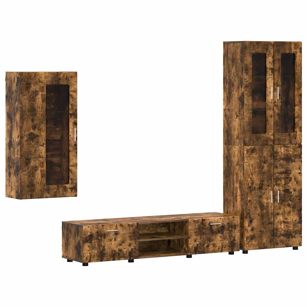 Set mobile TV con cassetto FLORIN Rovere fumÃ© Legno multistrato