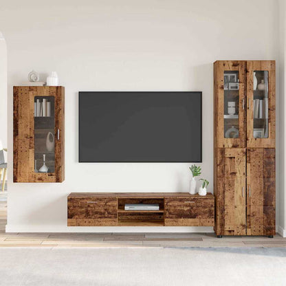 Set mobile TV con porta FLORIN Legno vecchio Legno multistrato