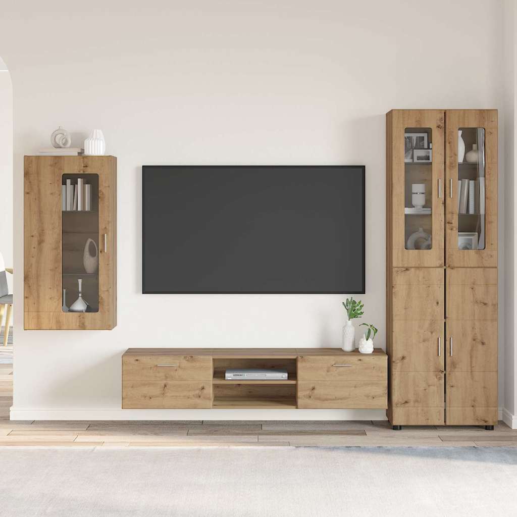 Set mobile TV FLORIN Rovere artigianale Legno multistrato