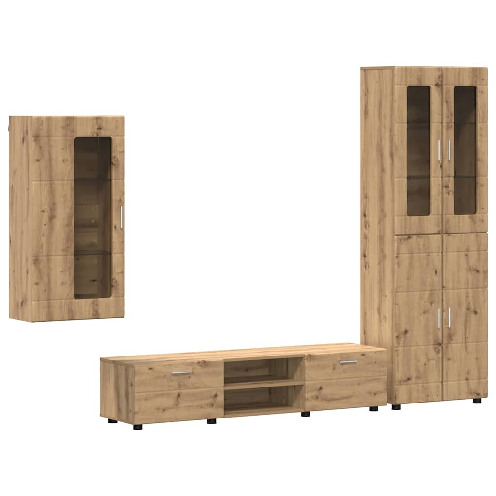 Set mobile TV FLORIN Rovere artigianale Legno multistrato
