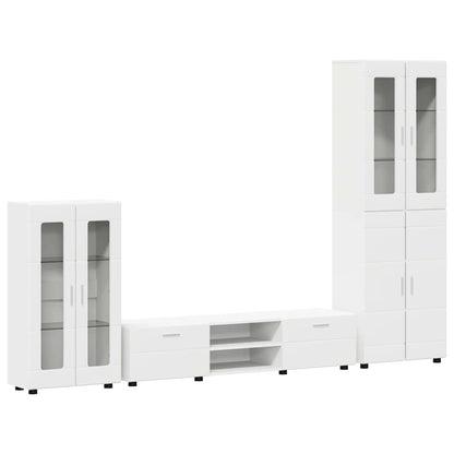 Set mobile TV con cassetto FLORIN Bianco Legno multistrato
