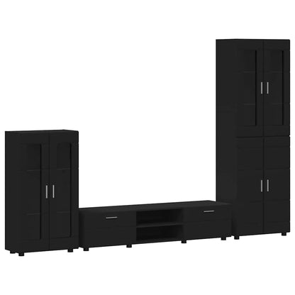 Set mobile TV con cassetto FLORIN Nero Legno multistrato