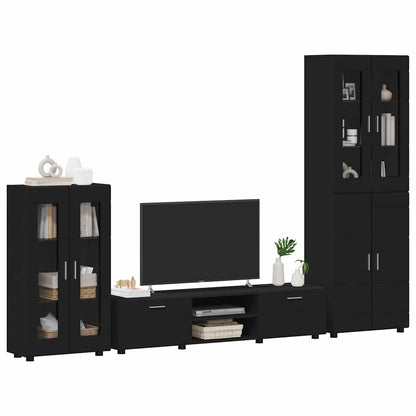 Set mobile TV con cassetto FLORIN Nero Legno multistrato
