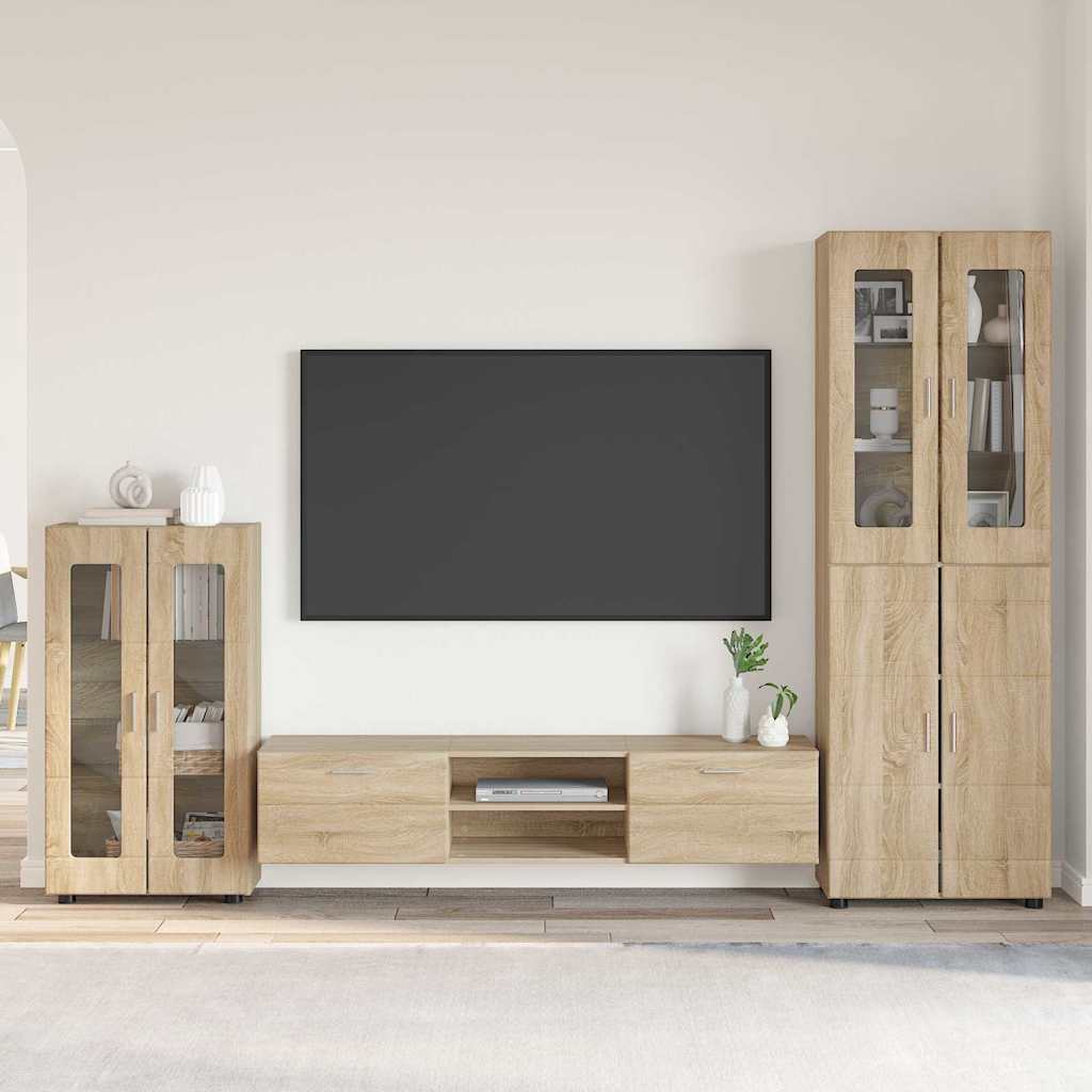 Set mobile TV con porta FLORIN Rovere Sonoma Legno multistrato