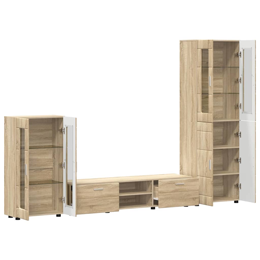 Set mobile TV con porta FLORIN Rovere Sonoma Legno multistrato