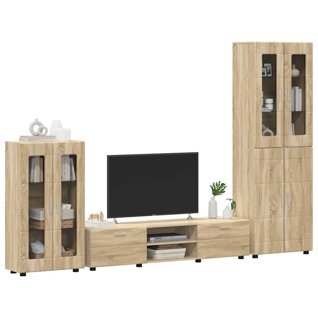 Set mobile TV con porta FLORIN Rovere Sonoma Legno multistrato