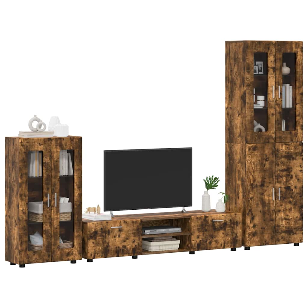 Set mobile TV con cassetto FLORIN Rovere fumÃ© Legno multistrato