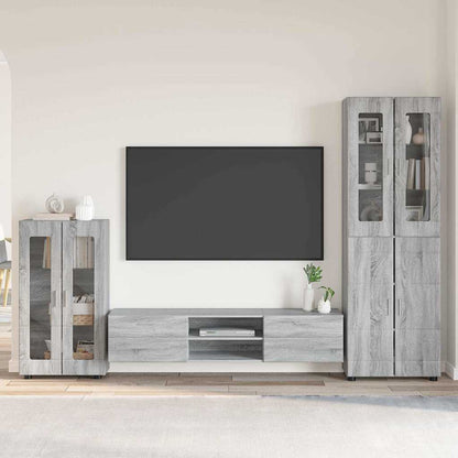 Set mobile TV con porta FLORIN Grigio Sonoma Legno multistrato