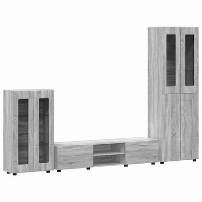 Set mobile TV con porta FLORIN Grigio Sonoma Legno multistrato