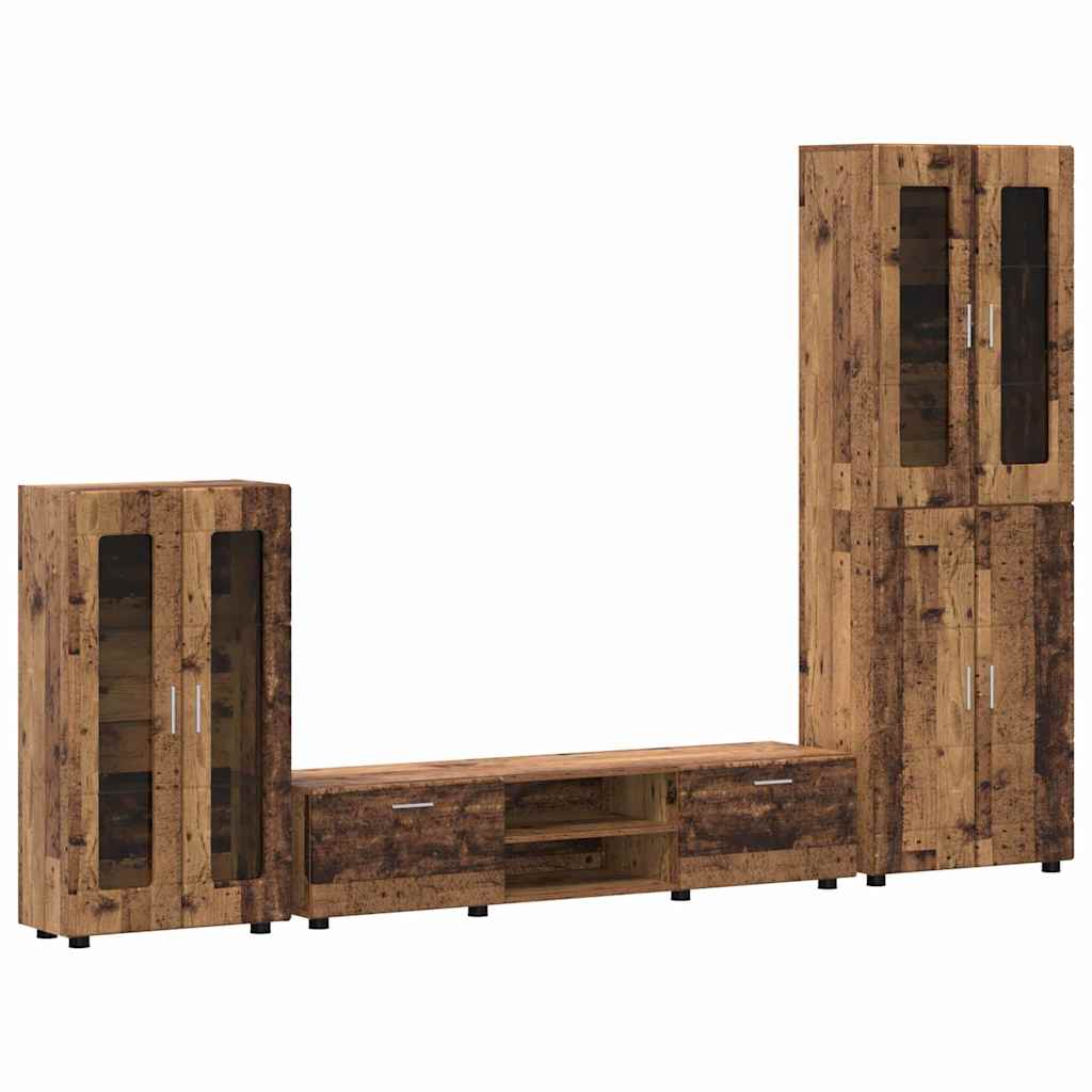 Set mobile TV con porta FLORIN Legno vecchio Legno multistrato