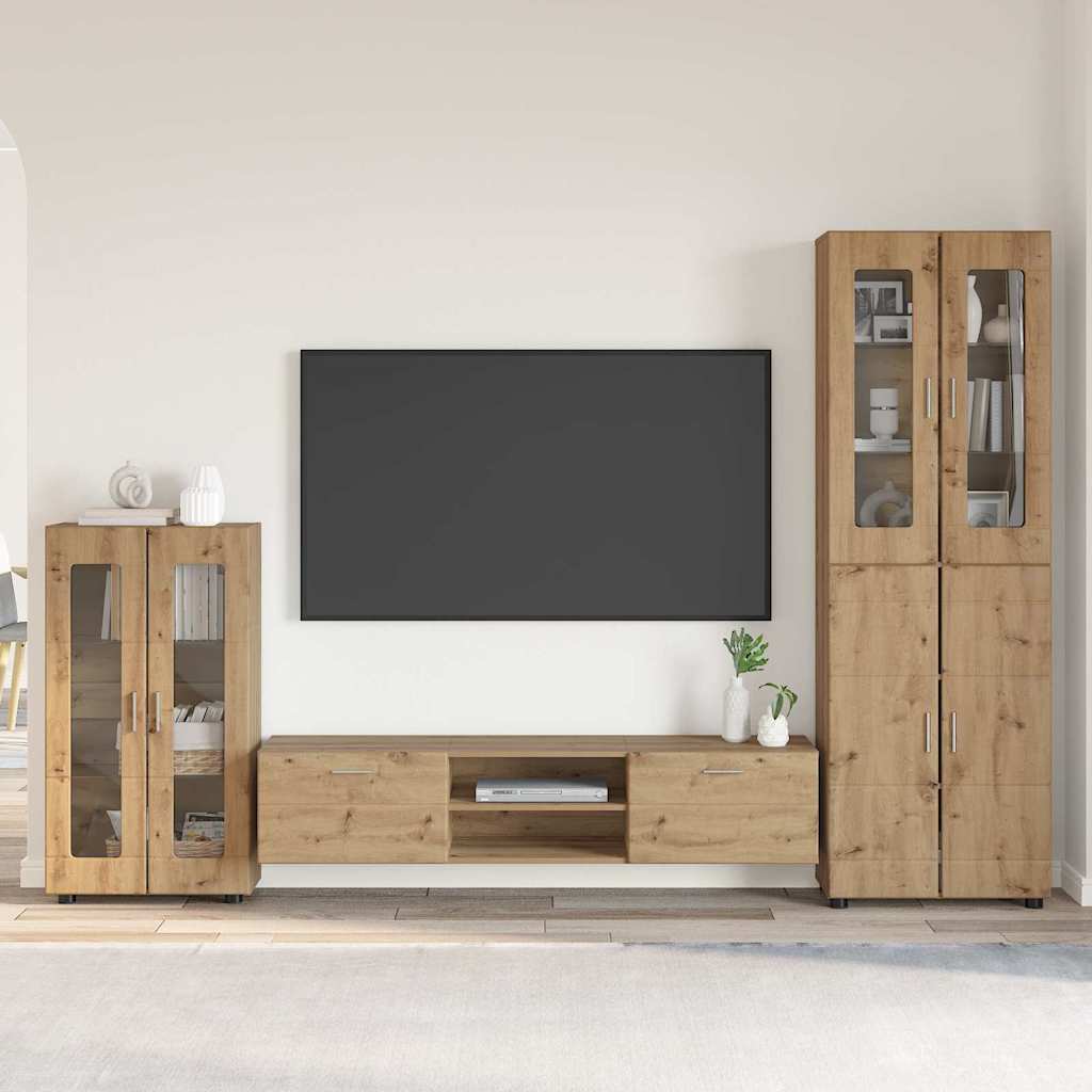 Set mobile TV FLORIN Rovere artigianale Legno multistrato