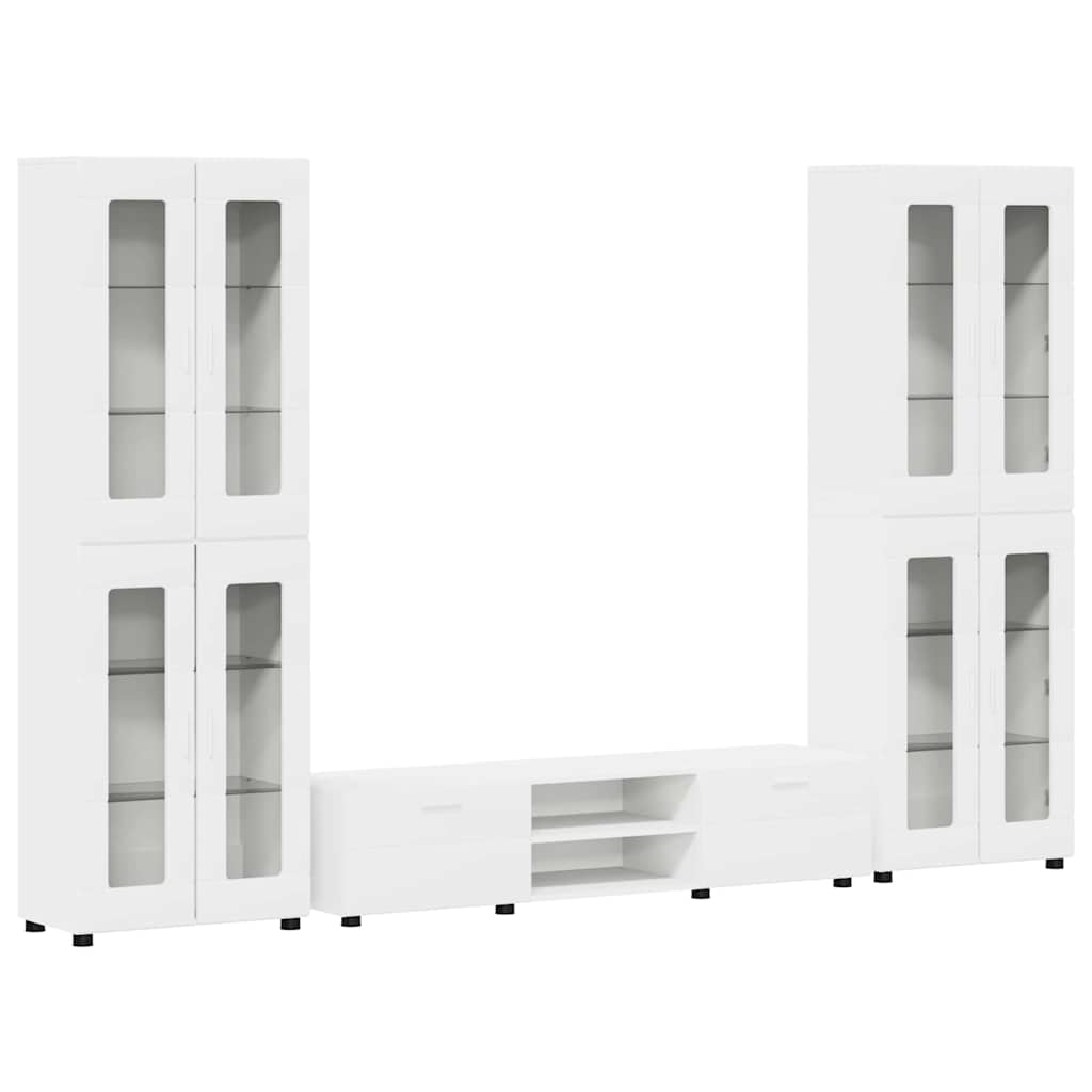 Set mobile TV con cassetto FLORIN Bianco Legno multistrato