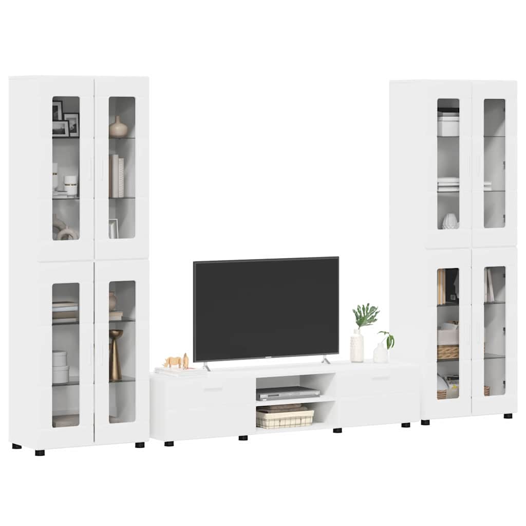 Set mobile TV con cassetto FLORIN Bianco Legno multistrato