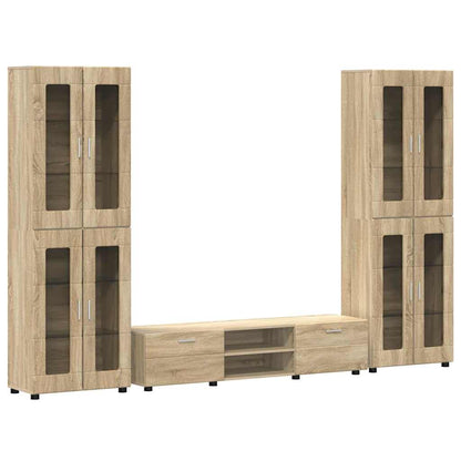 Set mobile TV con porta FLORIN Rovere Sonoma Legno multistrato