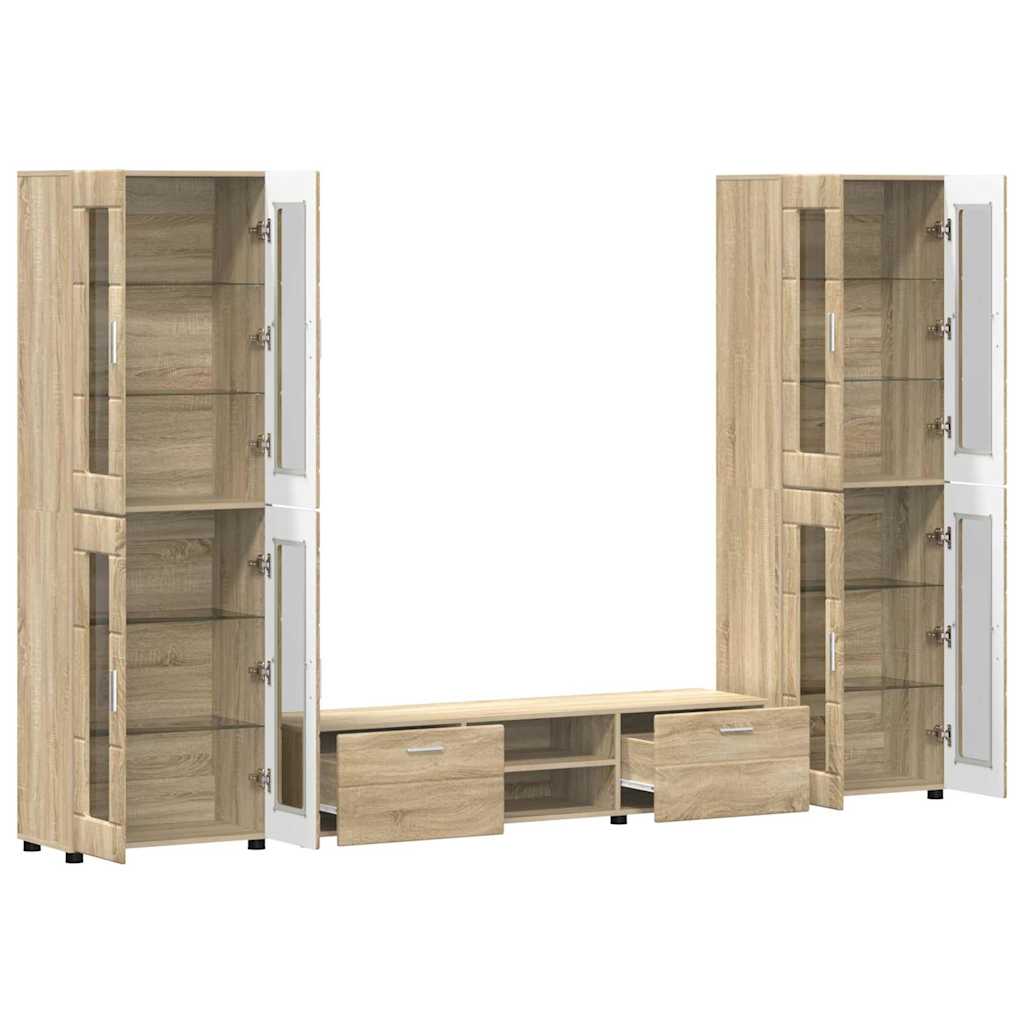 Set mobile TV con porta FLORIN Rovere Sonoma Legno multistrato