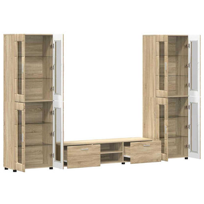 Set mobile TV con porta FLORIN Rovere Sonoma Legno multistrato