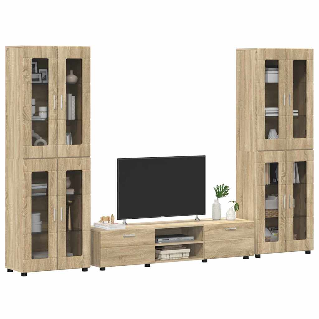 Set mobile TV con porta FLORIN Rovere Sonoma Legno multistrato