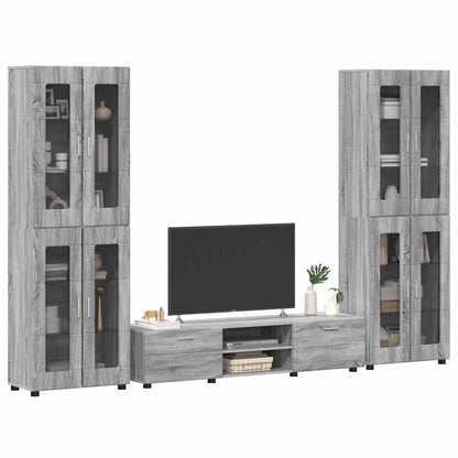 Set mobile TV con porta FLORIN Grigio Sonoma Legno multistrato