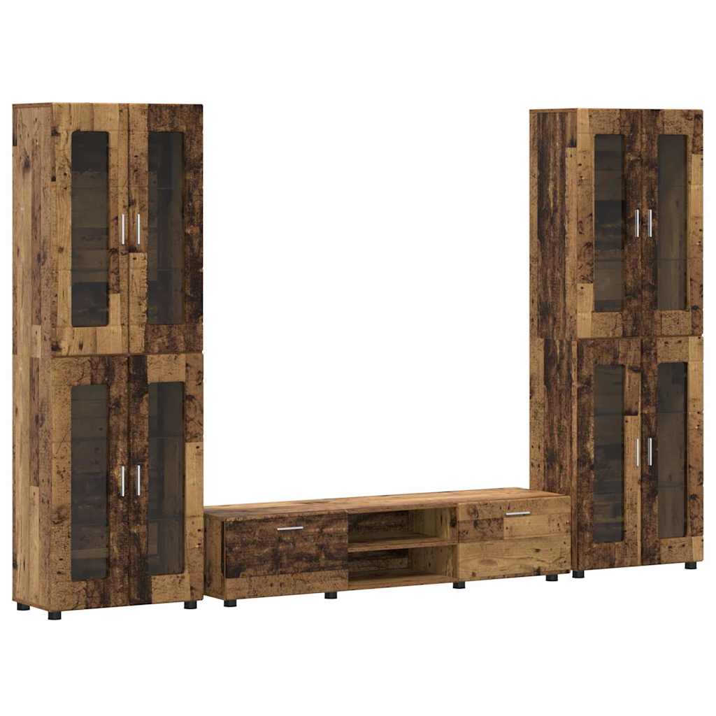 Set mobile TV con porta FLORIN Legno vecchio Legno multistrato