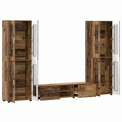 Set mobile TV con porta FLORIN Legno vecchio Legno multistrato