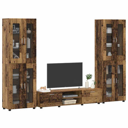 Set mobile TV con porta FLORIN Legno vecchio Legno multistrato