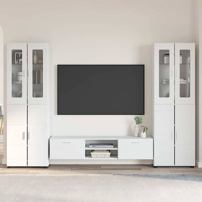 Set mobile TV con cassetto FLORIN Bianco Legno multistrato