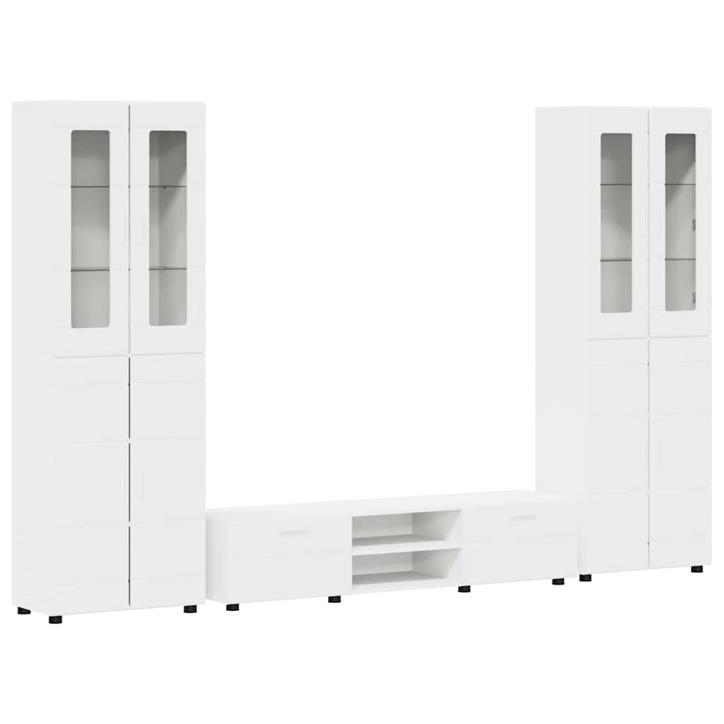 Set mobile TV con cassetto FLORIN Bianco Legno multistrato