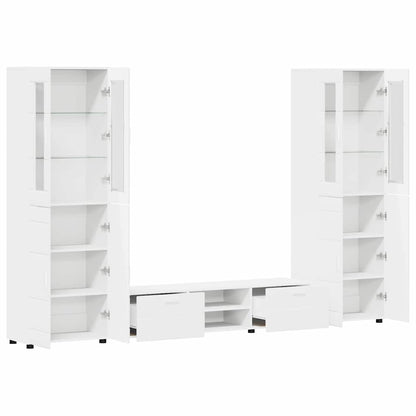 Set mobile TV con cassetto FLORIN Bianco Legno multistrato