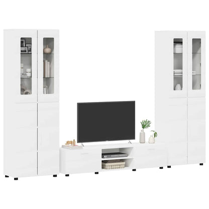 Set mobile TV con cassetto FLORIN Bianco Legno multistrato