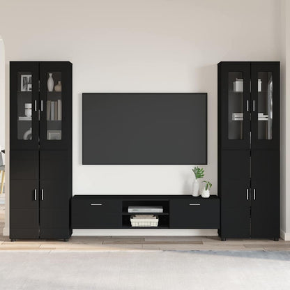 Set mobile TV con cassetto FLORIN Nero Legno multistrato