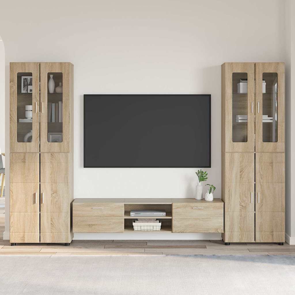 Set mobile TV con porta FLORIN Rovere Sonoma Legno multistrato