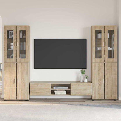 Set mobile TV con porta FLORIN Rovere Sonoma Legno multistrato