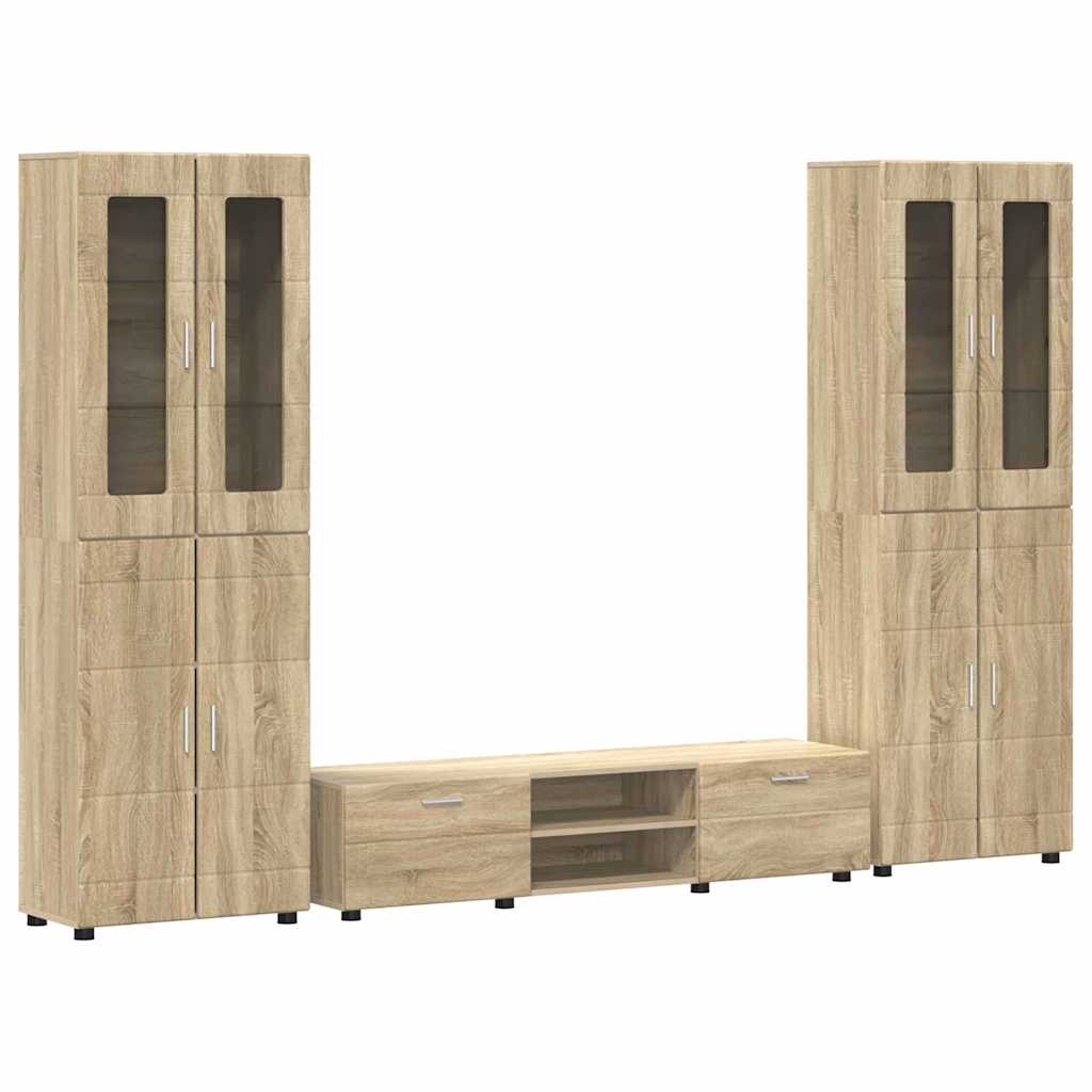 Set mobile TV con porta FLORIN Rovere Sonoma Legno multistrato
