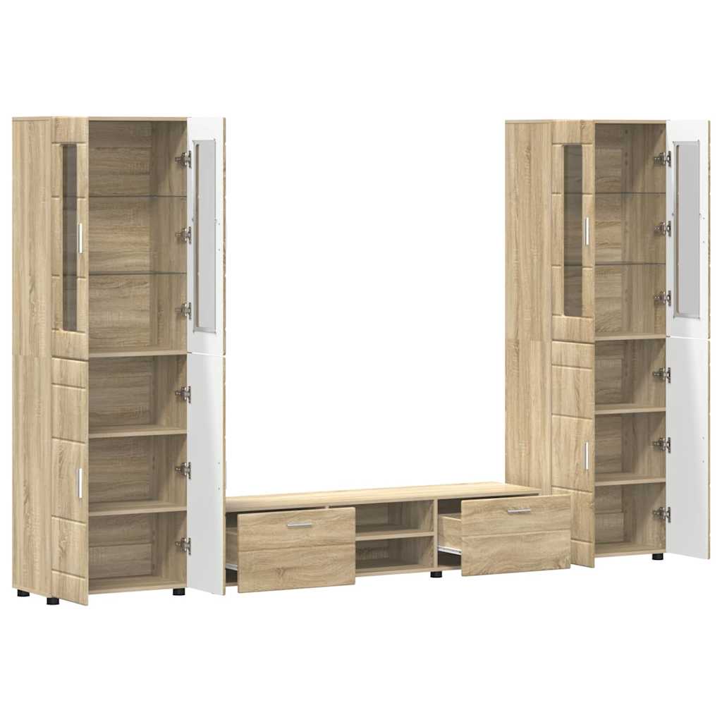 Set mobile TV con porta FLORIN Rovere Sonoma Legno multistrato