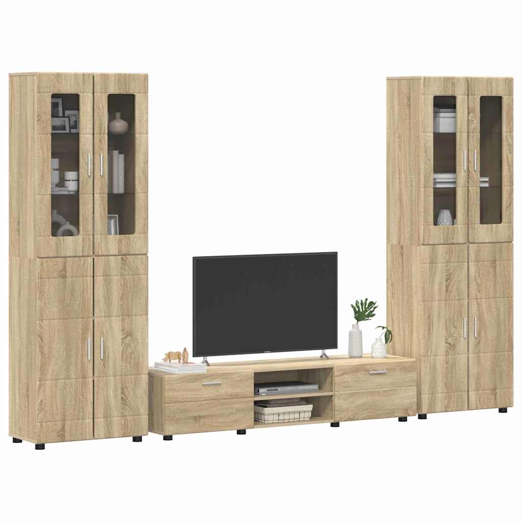 Set mobile TV con porta FLORIN Rovere Sonoma Legno multistrato