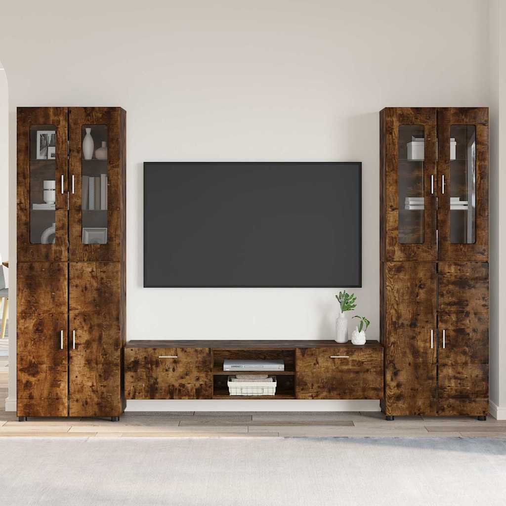 Set mobile TV con cassetto FLORIN Rovere fumÃ© Legno multistrato