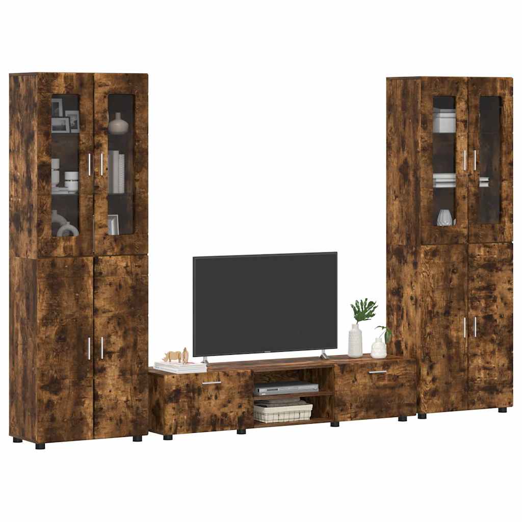 Set mobile TV con cassetto FLORIN Rovere fumÃ© Legno multistrato