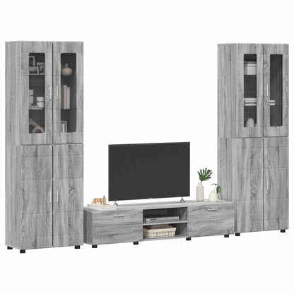 Set mobile TV con porta FLORIN Grigio Sonoma Legno multistrato