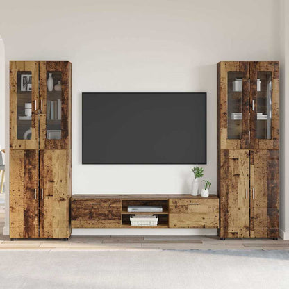 Set mobile TV con porta FLORIN Legno vecchio Legno multistrato