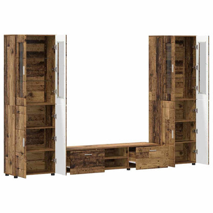 Set mobile TV con porta FLORIN Legno vecchio Legno multistrato