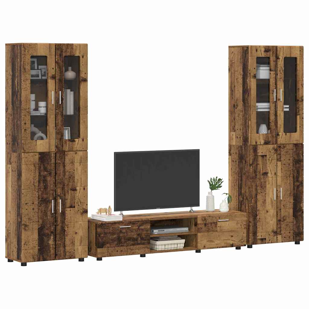 Set mobile TV con porta FLORIN Legno vecchio Legno multistrato