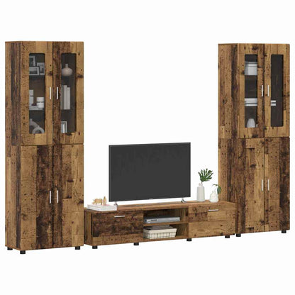 Set mobile TV con porta FLORIN Legno vecchio Legno multistrato