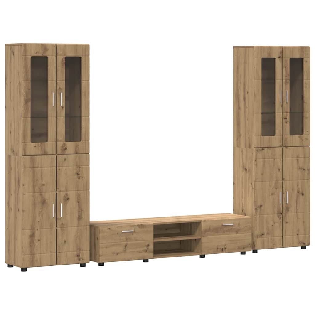 Set mobile TV FLORIN Rovere artigianale Legno multistrato