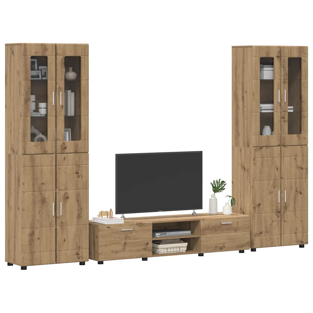 Set mobile TV FLORIN Rovere artigianale Legno multistrato