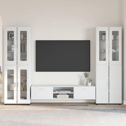 Set mobile TV con cassetto FLORIN Bianco Legno multistrato
