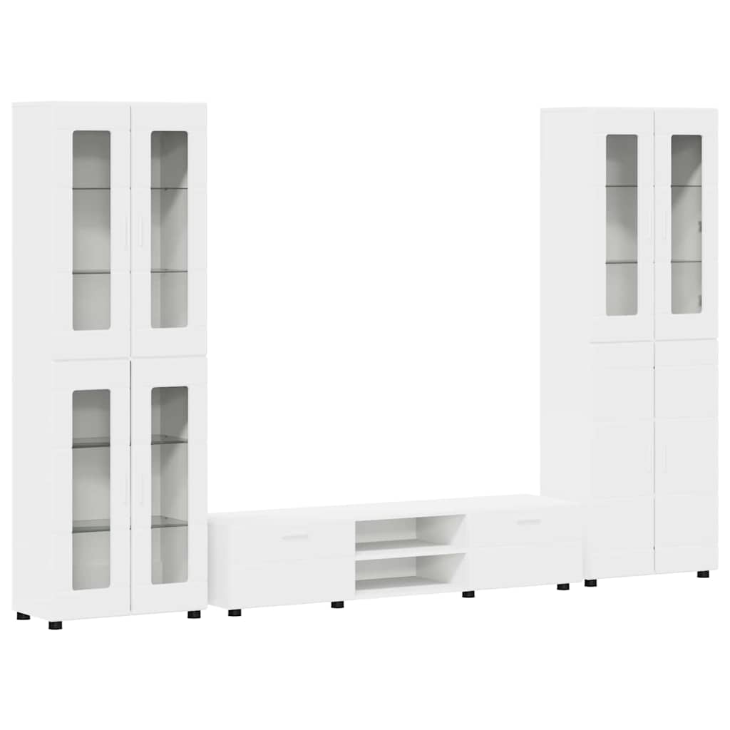 Set mobile TV con cassetto FLORIN Bianco Legno multistrato