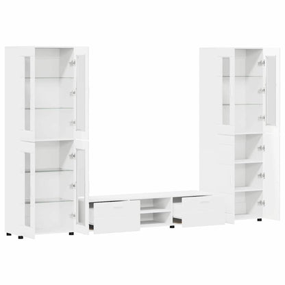 Set mobile TV con cassetto FLORIN Bianco Legno multistrato