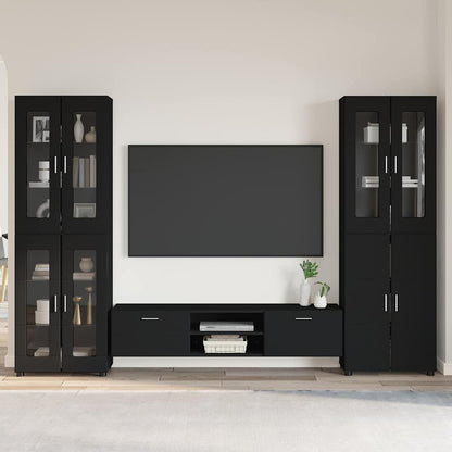 Set mobile TV con cassetto FLORIN Nero Legno multistrato